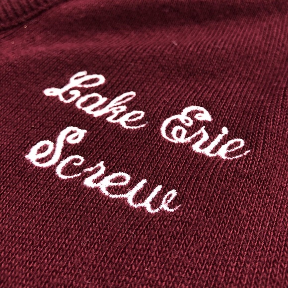 Vintage 80s Lake Erie Screw Embroidered Made in USA McBriar Sweater Size L/M - Picture 2 of 9